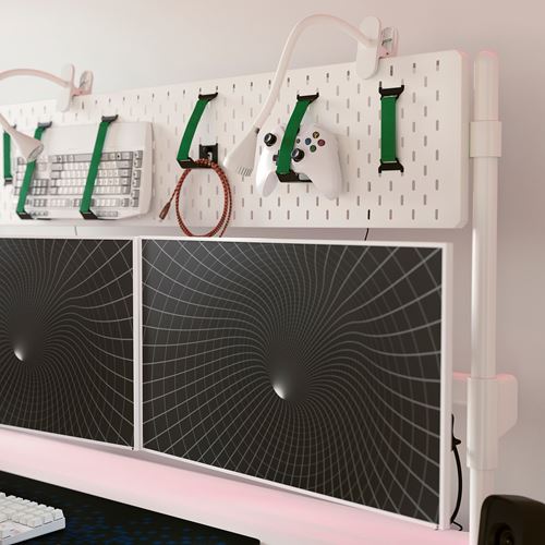 IKEA - MALOMRADE, oyuncu masası, beyaz-yeşil, 180x80 cm