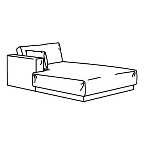 IKEA - UPPAKRA, cover for add-on chaise longue, Johanneshov brown-beige