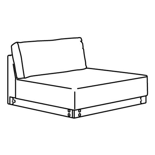 IKEA - UPPAKRA, 1,5-seat sofa frame, colourless