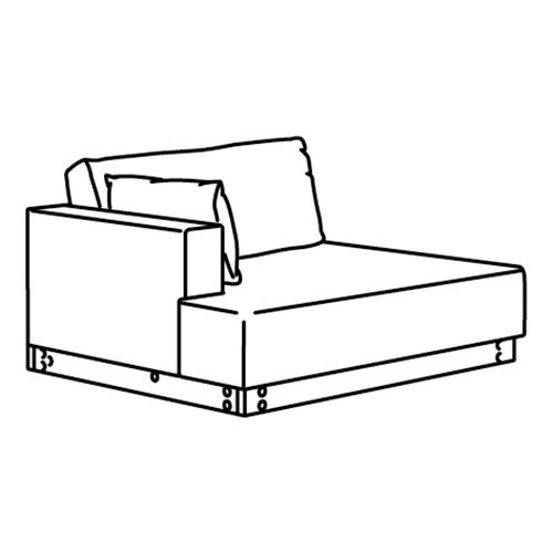 IKEA - UPPAKRA, 1,5-seat sofa frame, colourless