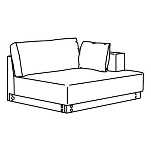 IKEA - UPPAKRA, 1,5-seat sofa frame, colourless