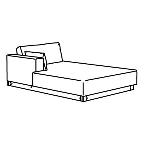 IKEA - UPPAKRA, frame for add-on chaise longue, colourless