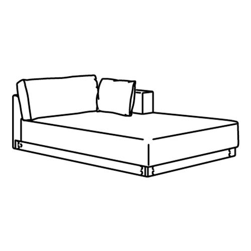 IKEA - UPPAKRA, frame for add-on chaise longue, colourless