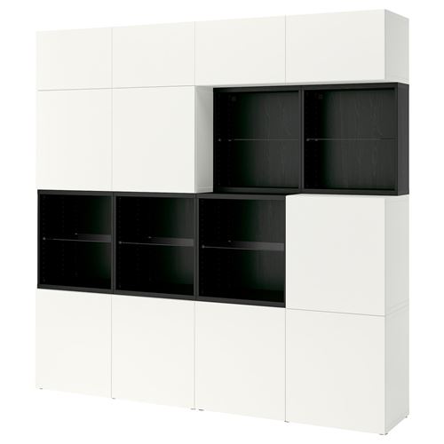 IKEA - BESTA, dolap kombinasyonu, venge-beyaz, 240x42x231 cm