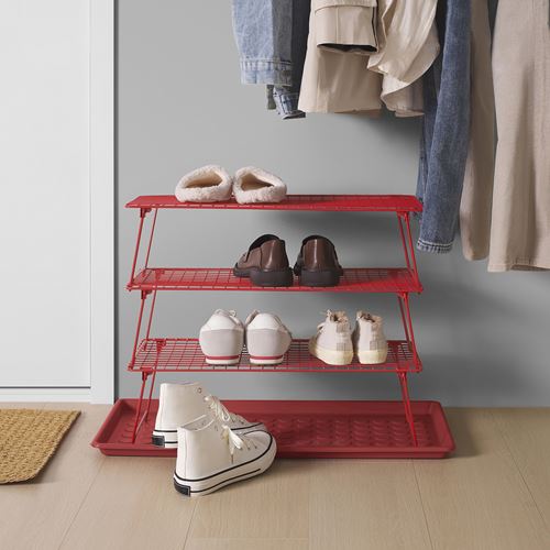 IKEA - GREJIG, ayakkabılık, parlak kırmızı, 58x27x17 cm