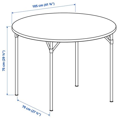 IKEA - GRÖTAN, yuvarlak mutfak masası, çam-kahverengi vernikli, 4 kişilik