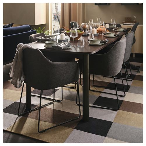 IKEA - STOCKHOLM, el dokuması halı, çizgili-kahverengi tonları, 250x350 cm