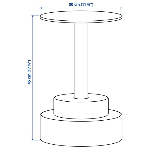 IKEA - KONSTRUNDA, side table, metal, 30 cm