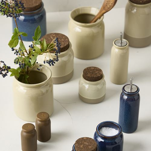 IKEA - BRUGDHAJ, seramik kavanoz, bej, 0,3 lt