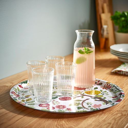 IKEA - HAVSBRAXEN, round tray, patterned-multicolour, 43 cm