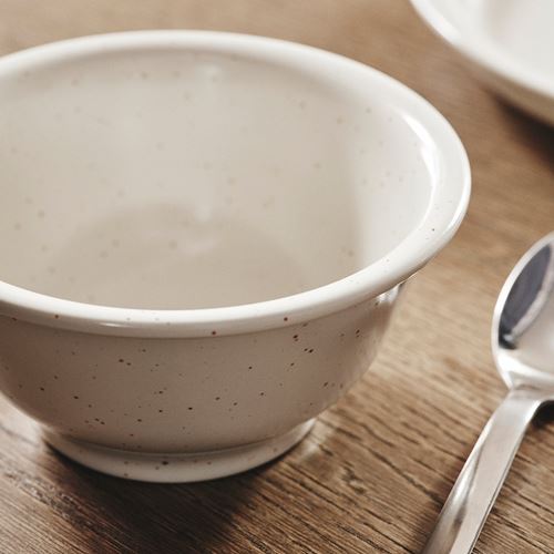 IKEA - DAGGASTER, seramik kase, noktalı-açık bej, 14 cm