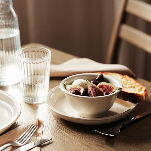 IKEA - DAGGASTER, seramik kase, noktalı-açık bej, 14 cm