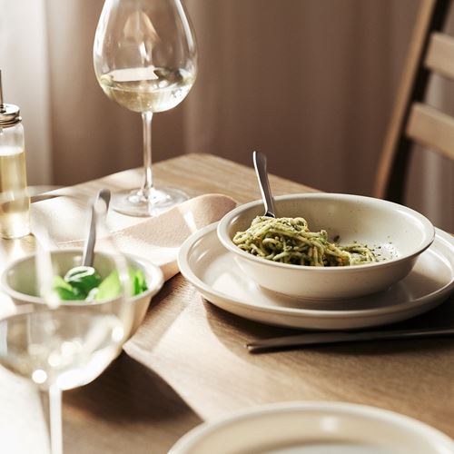 IKEA - DAGGASTER, çukur tabak, noktalı-açık bej, 19 cm