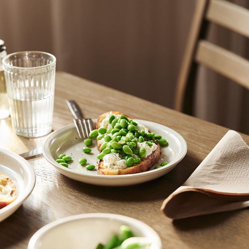 IKEA - DAGGASTER, tatlı tabağı, noktalı-açık bej, 20 cm