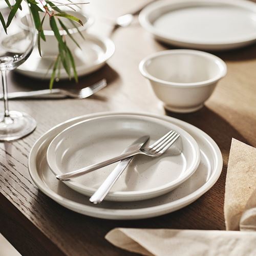 IKEA - DAGGASTER, tatlı tabağı, noktalı-açık bej, 20 cm