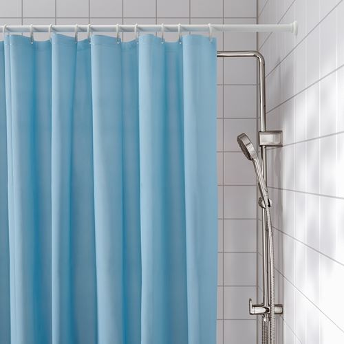 IKEA - LUDDHAGTORN, shower curtain, blue, 180x200 cm