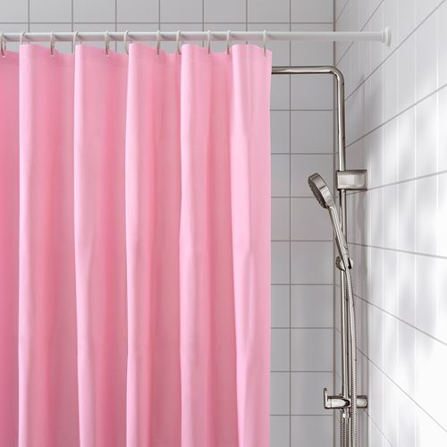 IKEA - LUDDHAGTORN, shower curtain, pink, 180x200 cm