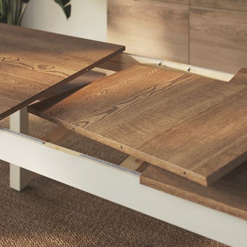 IKEA - ALHULT, extendable dining table, beige-brown, seats 4-6