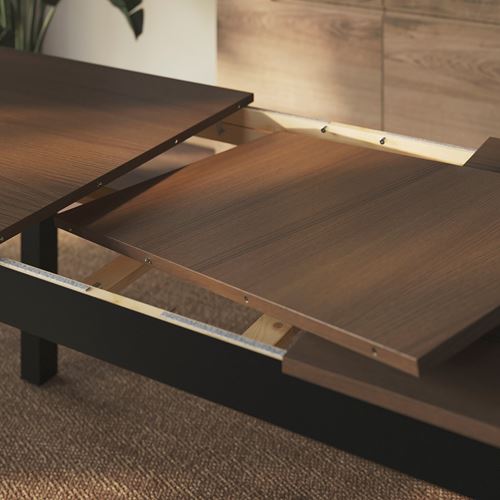 IKEA - ALHULT, extendable dining table, black-brown, seats 4-6