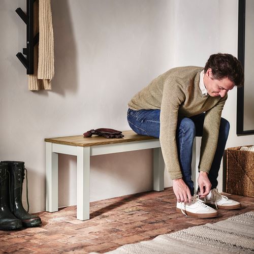 IKEA - ALHULT, bench, beige-brown, 103x36 cm