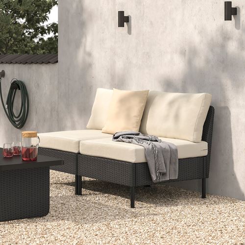 IKEA - VITTSKAR, 2-seat garden sofa, dark grey, 160 cm