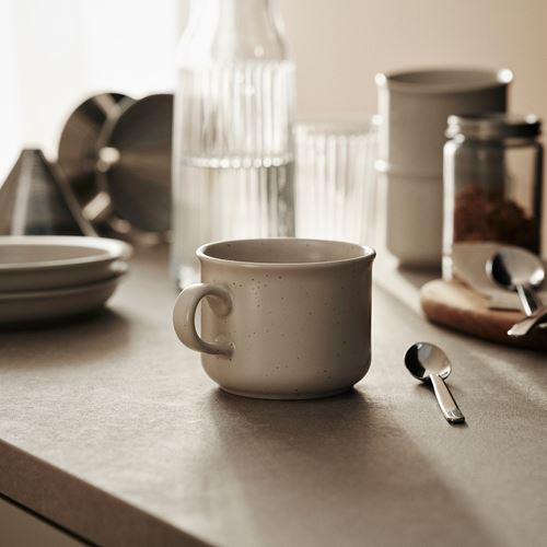 IKEA - DAGGASTER, kupa, noktalı-açık bej, 40 cl