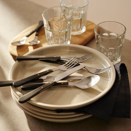 IKEA - DOFTSKÖLD, cutlery for 6 people, black
