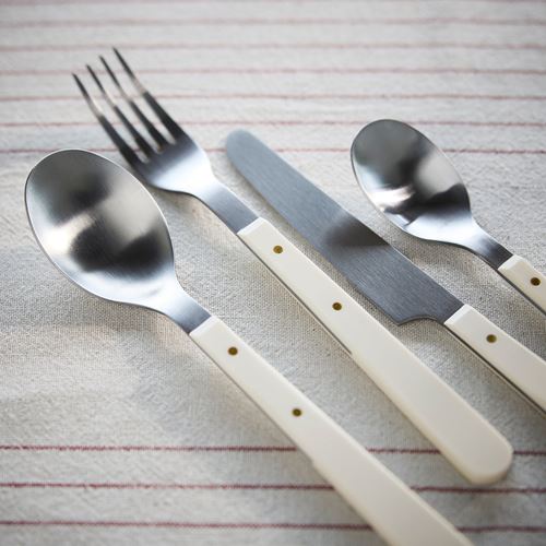 IKEA - DOFTSKÖLD, 6 kişilik çatal bıçak takımı, kırık beyaz