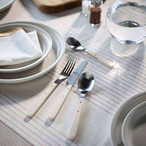 IKEA - DOFTSKÖLD, 6 kişilik çatal bıçak takımı, kırık beyaz