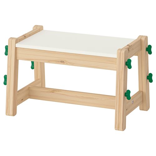 IKEA - FLISAT, children's bench, birch-green