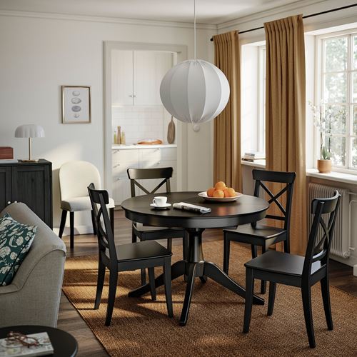 IKEA - ROSENTORP, round dining table, black, seats 4-6