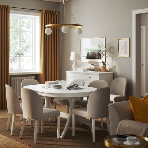 IKEA - ROSENTORP, oval yemek masası, beyaz