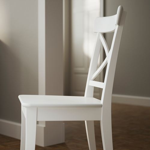 IKEA - ROSENTORP, yemek masası takımı, beyaz, 6 sandalyeli