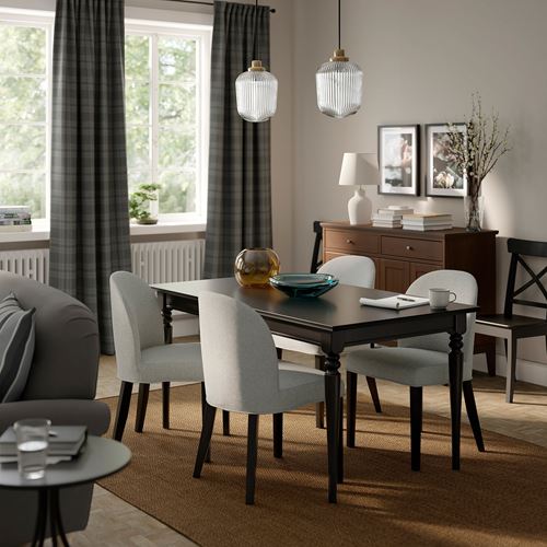 IKEA - ROSENTORP, extendable dining table, black, seats 4-6