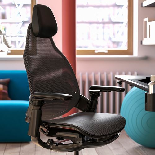 IKEA - BASTBOLL, oyuncu sandalyesi, siyah