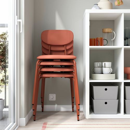 IKEA - SANDSBERG, döşemeli sandalye, kırmızı-kahverengi-Remmarn kırmızı-kahverengi