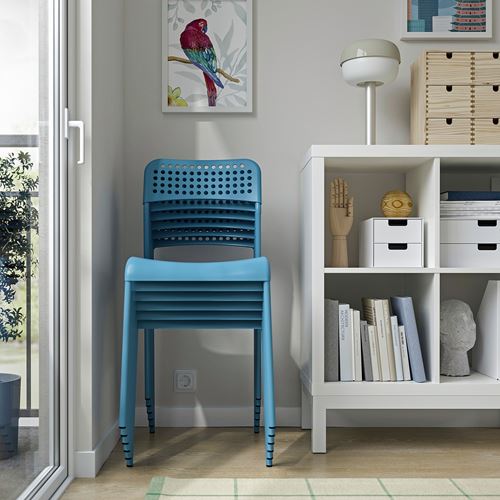 IKEA - SANDSBERG, plastik sandalye, mavi