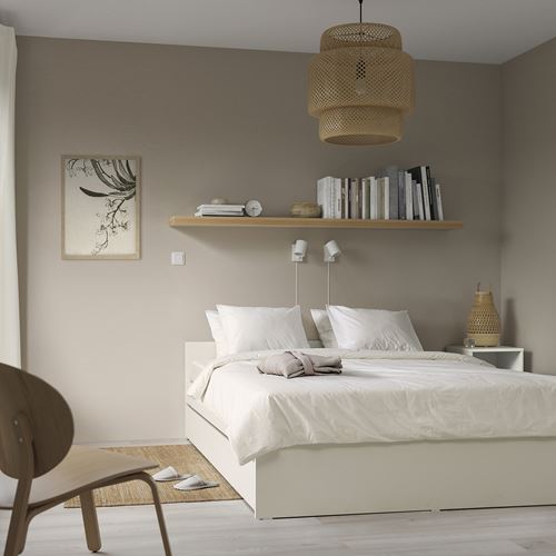 IKEA - VIHALS/LURÖY, çift kişilik karyola, beyaz, 160x200 cm