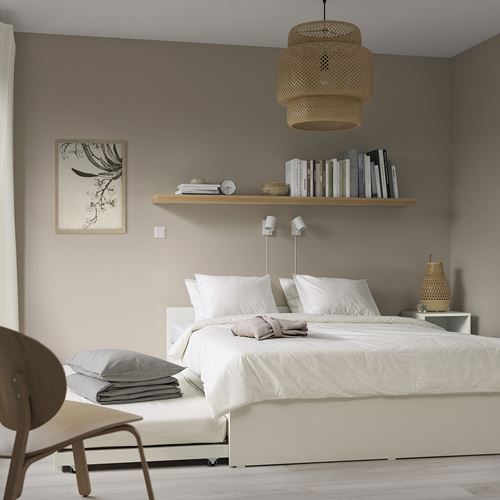 IKEA - VIHALS/LURÖY, çift kişilik karyola, beyaz, 160x200 cm