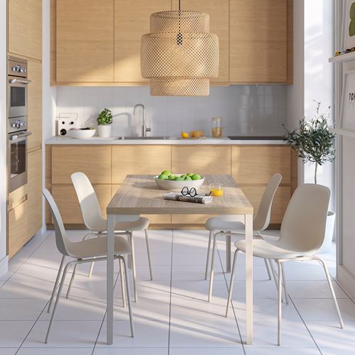 IKEA - SKALSTA, yemek sandalyesi iskeleti, boru şeklinde metal-açık gri/bej