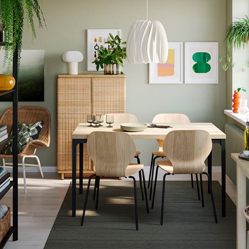 IKEA - SKALSTA, sandalye, meşe kaplama-siyah/gri