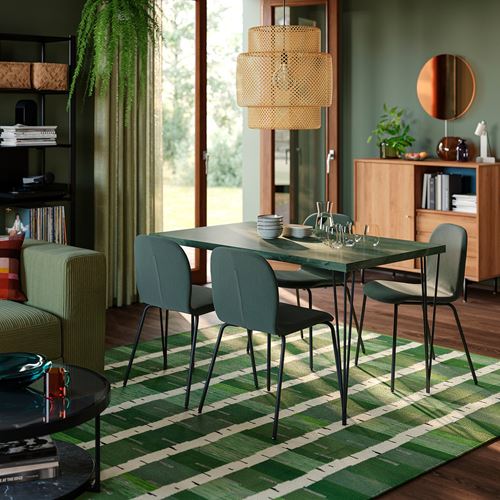 IKEA - SKALSTA, yemek sandalyesi oturma yeri, Knaback gri-yeşil