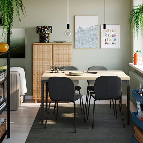 IKEA - SKALSTA, yemek sandalyesi oturma yeri, Knaback koyu gri