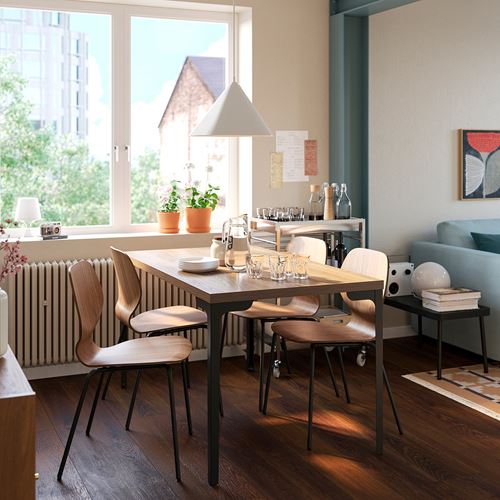 IKEA - SKALSTA, sandalye, ceviz kaplama-siyah/gri