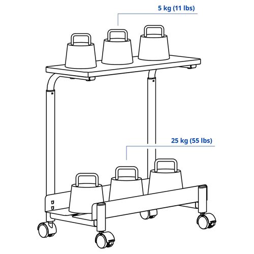 IKEA - LANESPELARE, tekerlekli bilgisayar kasa taşıyıcı, siyah, 50x27 cm