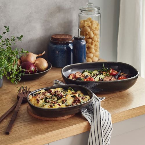 IKEA - GLADELIG, fırın-servis kabı, koyu gri