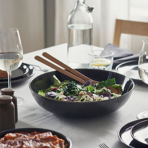 IKEA - GLADELIG, seramik servis kasesi, koyu gri, 30 cm