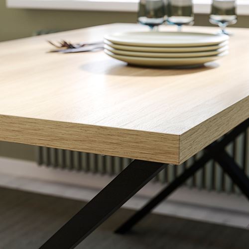 IKEA - SKALSTA, mutfak masası, meşe görünümlü- siyah/gri, 140x80 cm