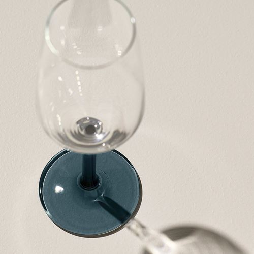 IKEA - RÖDRÄKA, şampanya kadehi, cam-mavi/gri, 25 cl