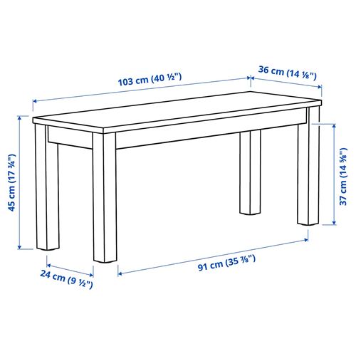 IKEA - ALHULT, bench, beige-brown, 103x36 cm